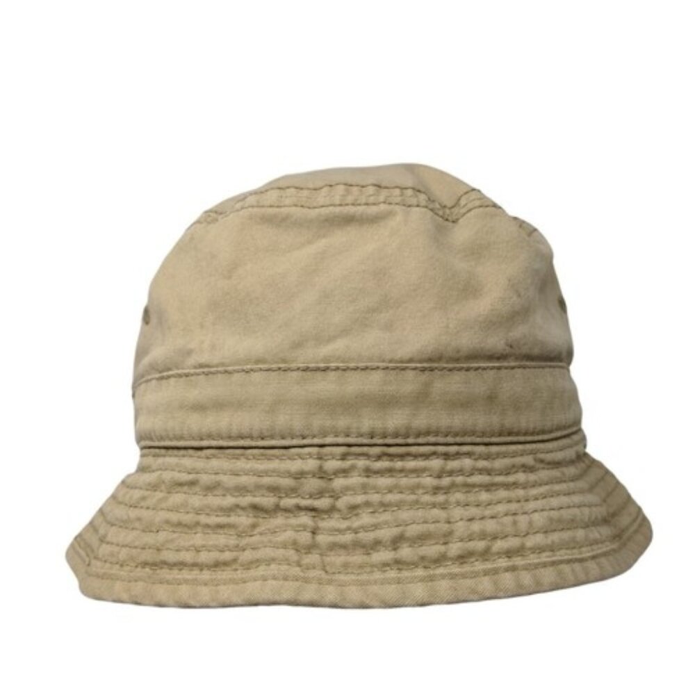 A Kurtz Bucket Hat Tan Large Solid Vent Holes Blank Outdoor Cotton
